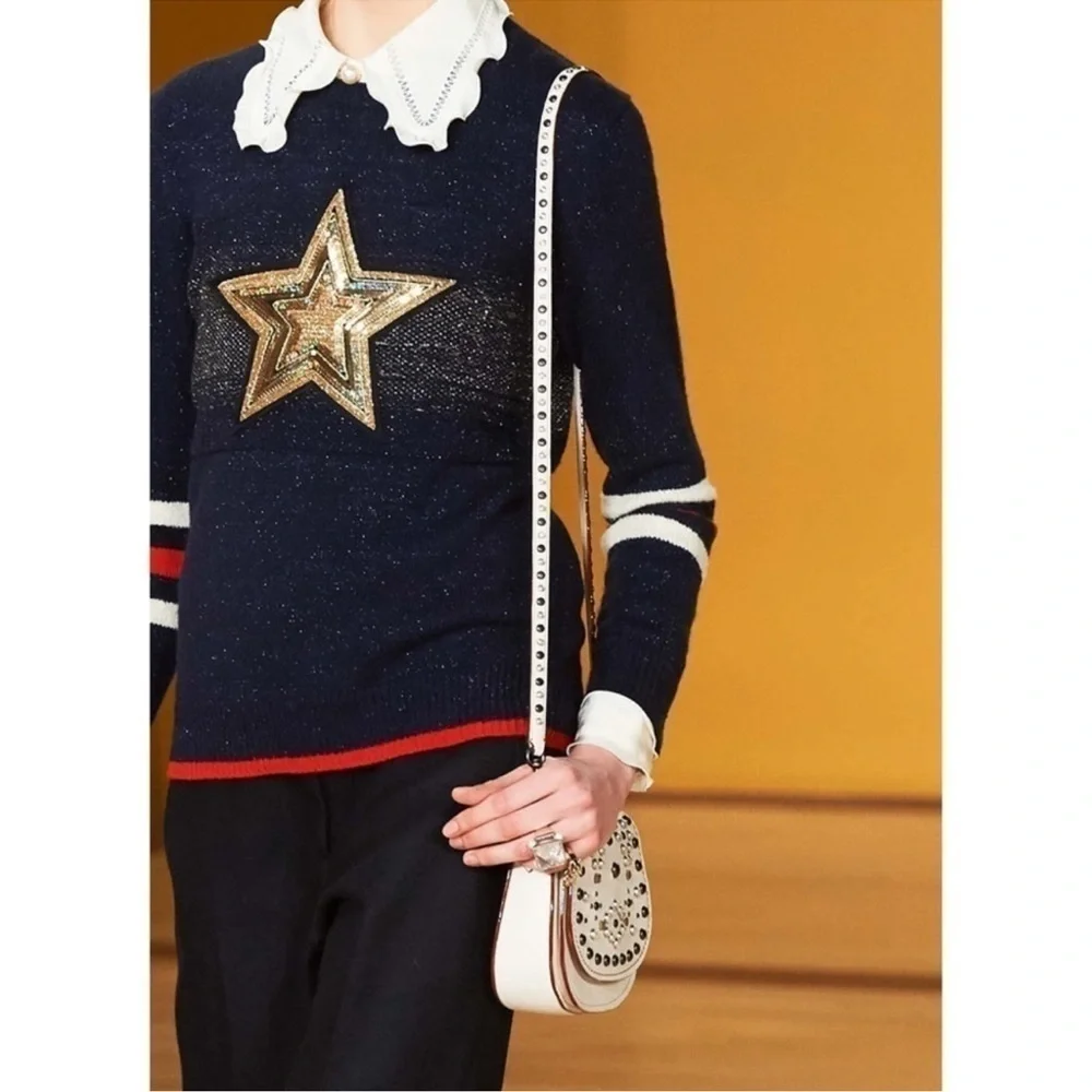 Coach 1941 Wool Glitter Star Crewneck Sweater